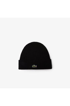 کلاه پشمی مشکی زنانه پنبه ای Lacoste - کد 784756993