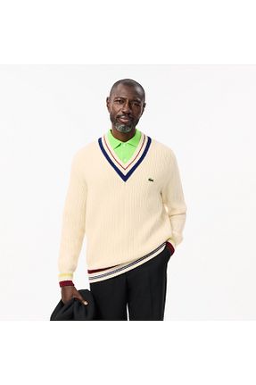 پلیور سفید مردانه ساده Lacoste - کد 866666070