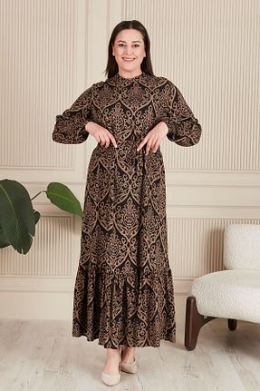 لباس حجاب قهوه ای زنانه سایز بزرگ Ferace - کد 828851912