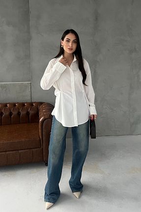 پیراهن سفید زنانه اورسایز Seda Yalçın Atelier - کد 896252143