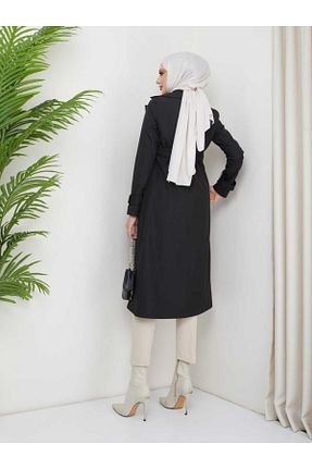 مانتو بلند حجاب مشکی زنانه ELBİSHE - کد 896249984