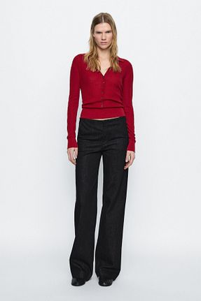 شلوار جین مشکی زنانه پاچه گشاد Massimo Dutti - کد 893310402