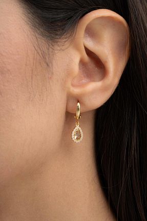 گوشواره نقره طلائی زنانه 925 عیار Sümer Telkari - کد 736148373