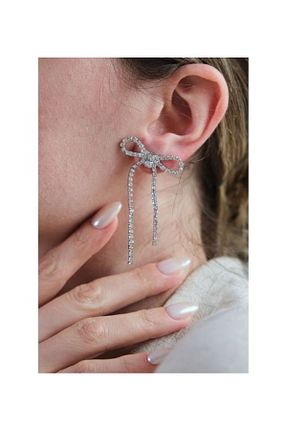 گوشواره جواهر طوسی زیرکن Ervalina - کد 896266028