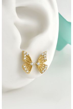 گوشواره نقره طلائی زنانه 925 عیار jelux silver - کد 785532624