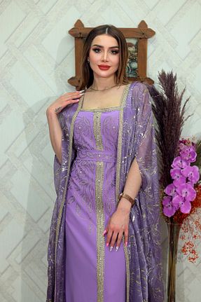 کیمونو و کافتان بنفش زنانه پلی استر Kaftan - کد 896292147