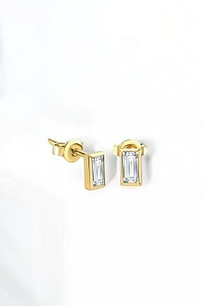 گوشواره نقره طلائی زنانه 925 عیار jelux silver - کد 752685012