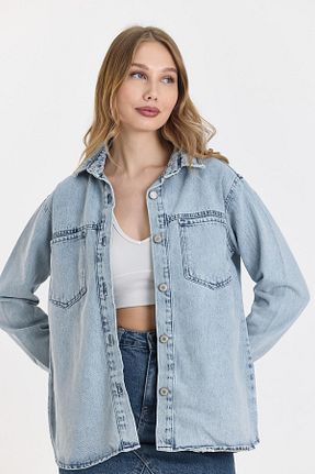 کت آبی زنانه اورسایز DAMGA JEANS - کد 896314929