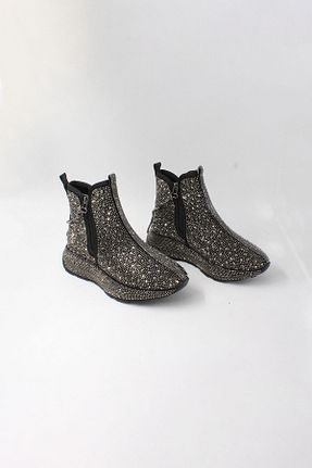بوت / نیم بوت مشکی زنانه چرم مصنوعی ENDİCAN - کد 896324054