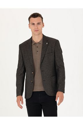 کت قهوه ای مردانه اسلیم فیت Pierre Cardin - کد 896307635