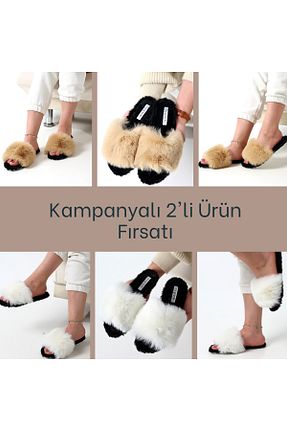 دمپائی خانگی قهوه ای زنانه مخملی olgun slipper - کد 893871882
