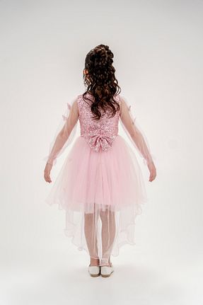 لباس مجلسی و فارغ التحصیلی صورتی بچه گانه توری Eray Kids - کد 897491278