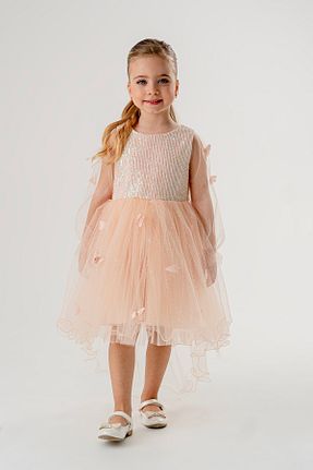 لباس مجلسی و فارغ التحصیلی بژ بچه گانه توری Eray Kids - کد 897491879