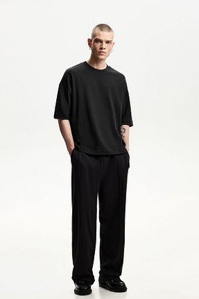 شلوار مشکی مردانه پنبه ای Bershka - کد 896337234