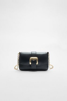 کیف دوشی مشکی زنانه پلی اورتان Stradivarius - کد 896340702