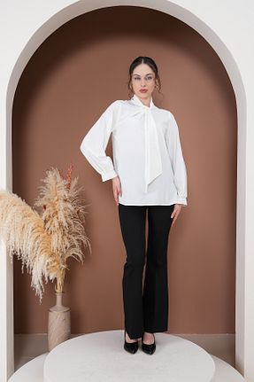 بلوز سفید زنانه ساده RİMA - کد 896345020