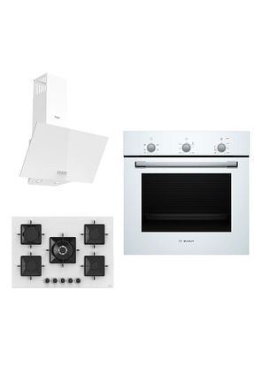 ست هود و اجاق گاز سفید گارانتی نمایندگی رسمی Bosch - کد 896337173