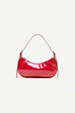 کیف دستی قرمز زنانه چرم مصنوعی Bershka - کد 896345713