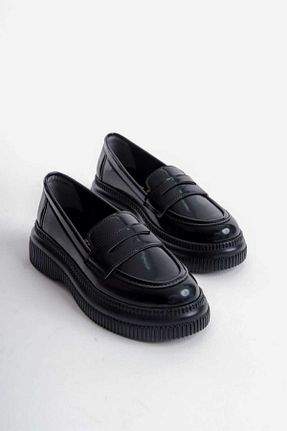 کفش لوفر مشکی زنانه چرم لاکی v.s.h velvet - کد 890944125