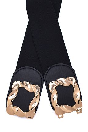 کمربند مشکی زنانه چرم مصنوعی Paçuli Moda - کد 793643497