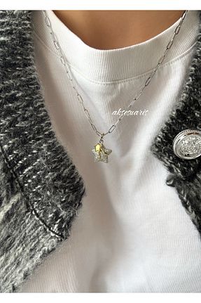 گردنبند استیل ( فولاد ) طوسی زنانه استیل ضد زنگ aksesuaris - کد 896351516
