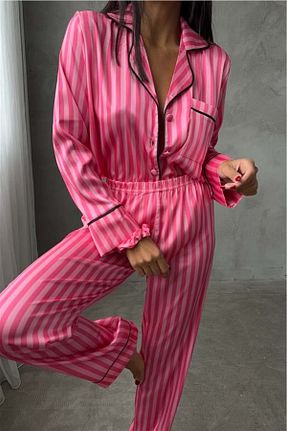 ست لباس راحتی صورتی زنانه ساتن COCCOLARSI - کد 896277148