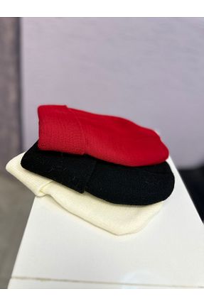 کلاه پشمی قرمز زنانه پنبه ای HCAKSESUAR - کد 896355112