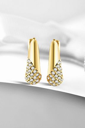 گوشواره نقره طلائی زنانه 925 عیار jelux silver - کد 650520212