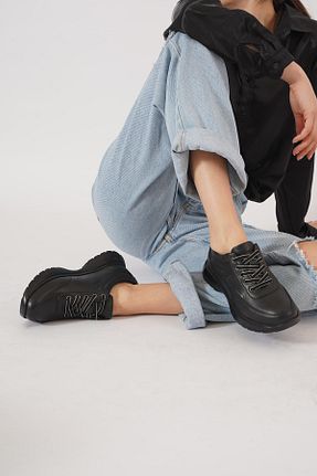 کفش اسنیکر مشکی زنانه چرم اصل Moda Pie - کد 896358999
