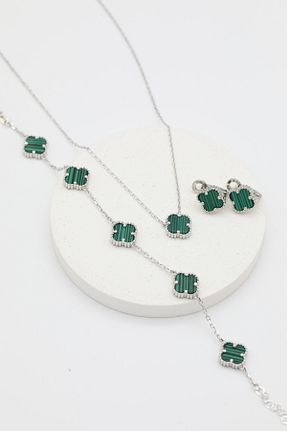 ست نقره سبز زنانه زیرکن Inure Jewelry - کد 896416881