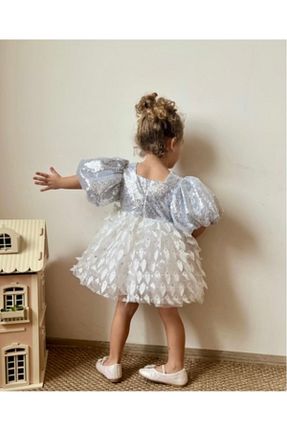 لباس مجلسی و فارغ التحصیلی سفید بچه گانه پولک دوزی Tinypeople - کد 897424372