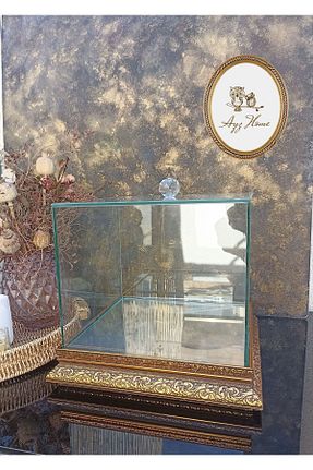 جعبه دکوراتیو طلائی شیشه AYZ HOME - کد 837249086