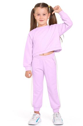 ست بالاتنه و پائین تنه بنفش بچه گانه بافتنی zepkids - کد 898095037