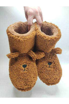 بوت خانگی نارنجی زنانه مخملی fluffy - کد 896568767