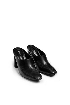 دمپائی مشکی زنانه چرم مصنوعی Twist - کد 896542380
