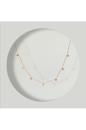 گردنبند استیل ( فولاد ) طلائی زنانه استیل ضد زنگ FOURSOLOS - کد 896559350