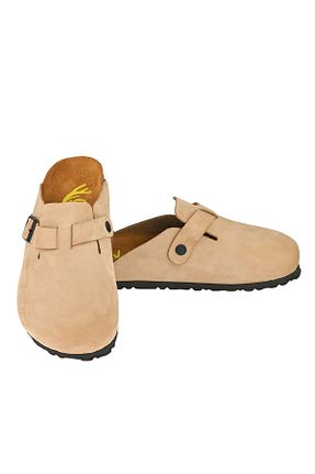 دمپائی بژ زنانه چرم خالص Moosefield - کد 34682284