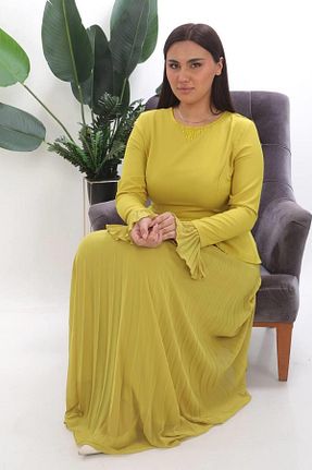 لباس سبز زنانه سایز بزرگ MİSS DİAMOND - کد 898088788