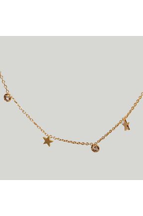 گردنبند استیل ( فولاد ) طلائی زنانه استیل ضد زنگ FOURSOLOS - کد 896559350