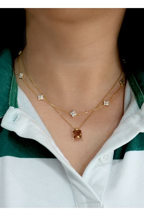 گردنبند نقره طلائی زنانه 925 عیار Silveranka - کد 890504244