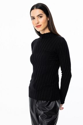پلیور مشکی زنانه طرح دار ON - کد 896570026
