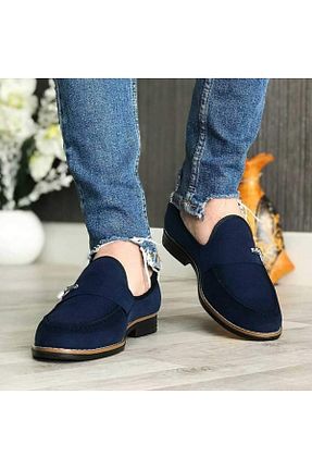کفش کژوال سرمه ای مردانه چرم مصنوعی AYHİRASHOES - کد 634896550