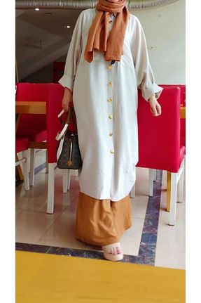 تونیک حجاب بژ زنانه پنبه ای Pasaklı Giyim - کد 739195130