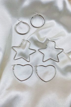 گوشواره جواهر طوسی کلیپس دار Eylülün Takısı - کد 896579911
