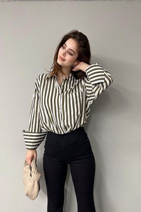 پیراهن نباتی زنانه رگولار lizge giyim - کد 896576951