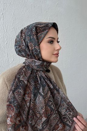 شال طوسی زنانه ابریشم Byedauzunlar - کد 896578085