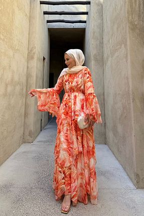 لباس نارنجی زنانه بافتنی NAGE COLLECTION - کد 893747916