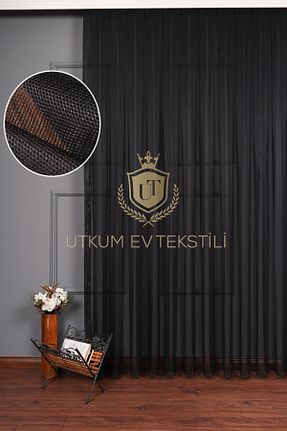 پرده توری مشکی ریل دار UTKUM EV TEKSTİL ÜRÜNLERİ - کد 131507428
