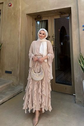ست بالاتنه و پائین تنه بژ زنانه پنبه ای NAGE COLLECTION - کد 894038603
