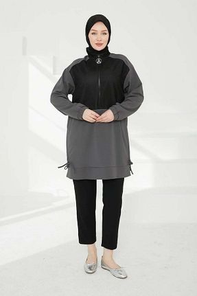 تونیک حجاب طوسی زنانه بافتنی Armine - کد 896589677